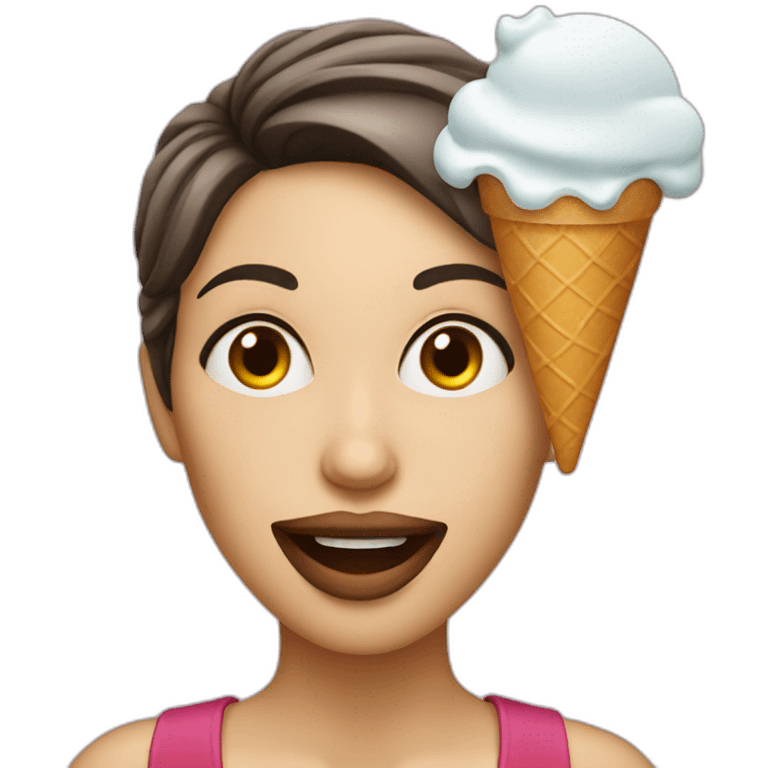 woman face with ice cream and wink emoji