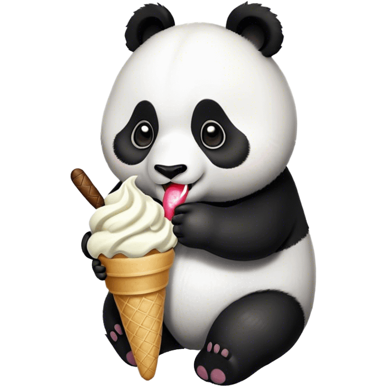 Panda eating ice cream emoji