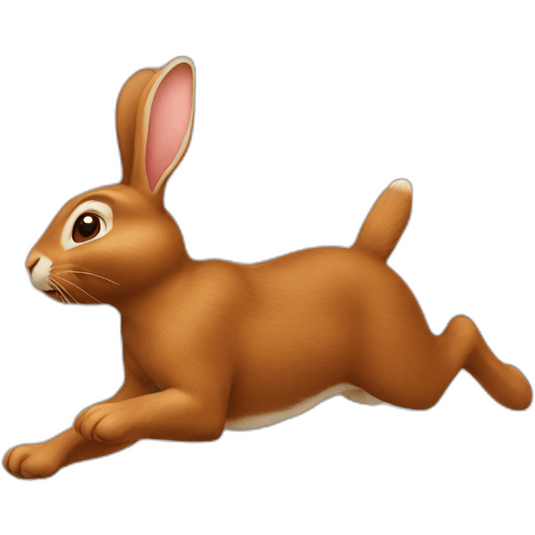 running brown rabbit emoji