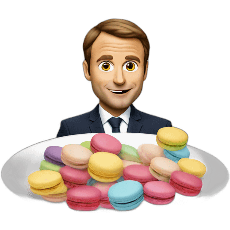 Emanuel macron sur un macaron emoji