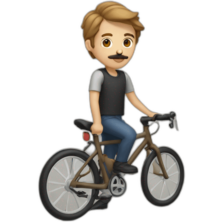 young Man with moustache on a bike,light brown hair emoji