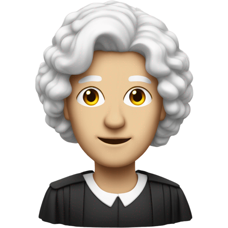 white UK judge with wig at an angle emoji