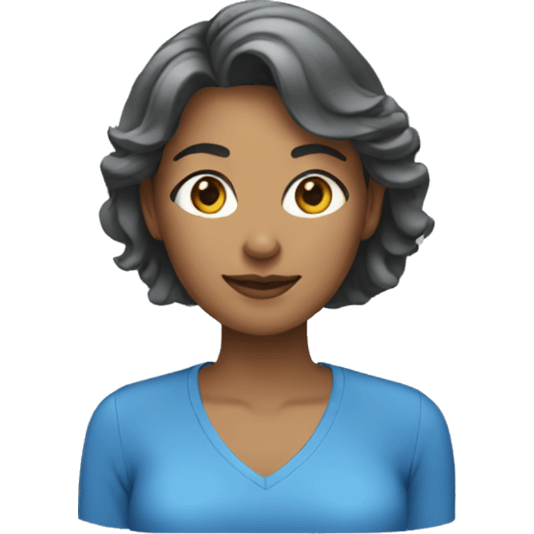 Woman wearing a blue shirt emoji