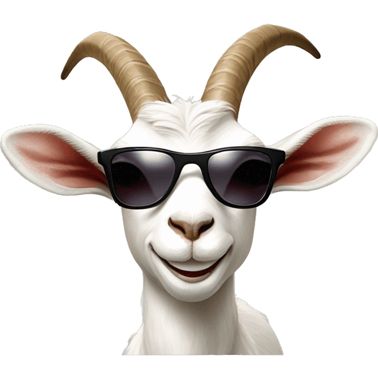 goat with sunglasses white backdround emoji