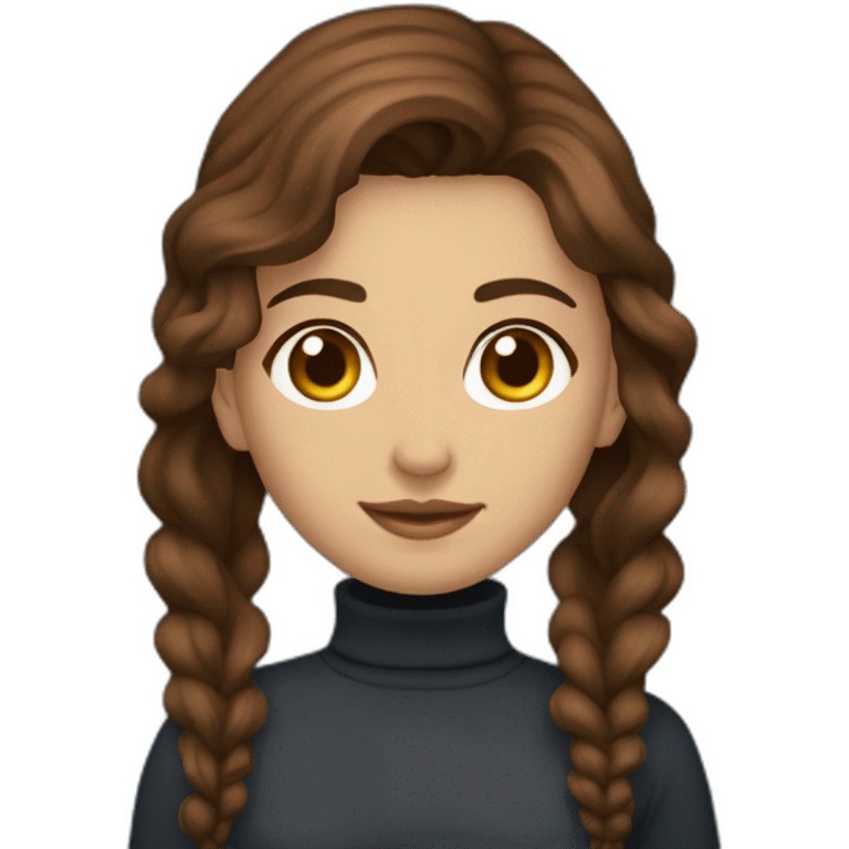 viana toorajmehr with brown hair emoji