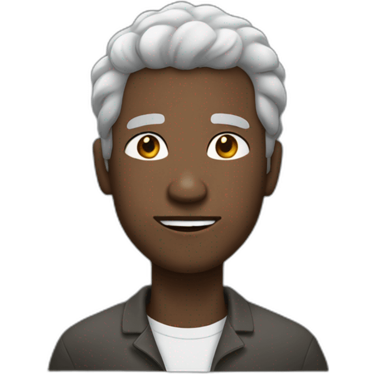 black man with grey and white hair and a goatie emoji