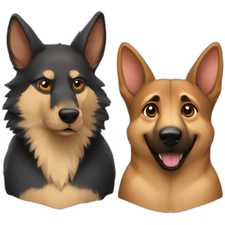 Squirrel and German shepherd emoji