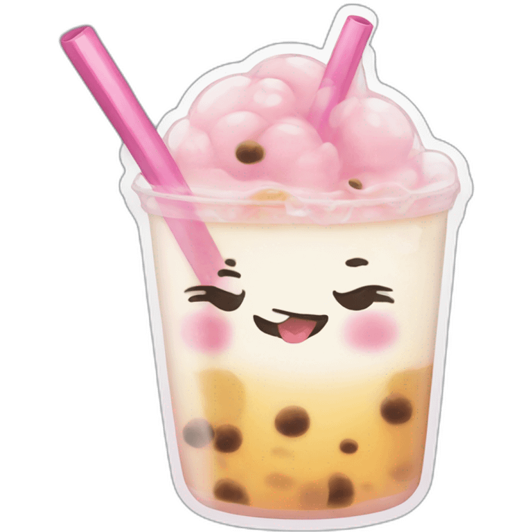 Bubble tea kawaii visage emoji