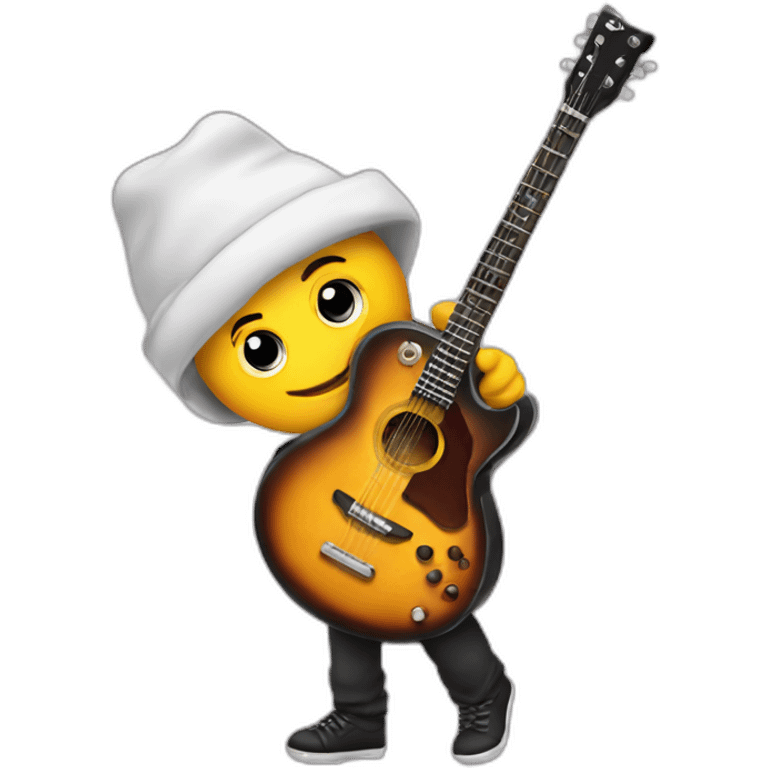 Guitariste avec bonnet emoji