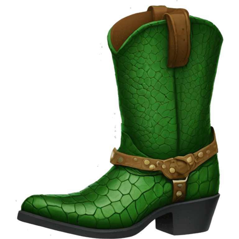 Green alligator skin cowboy boots emoji