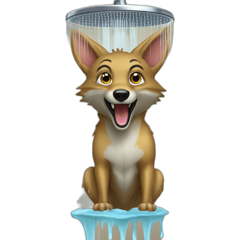 Jackal in shower emoji