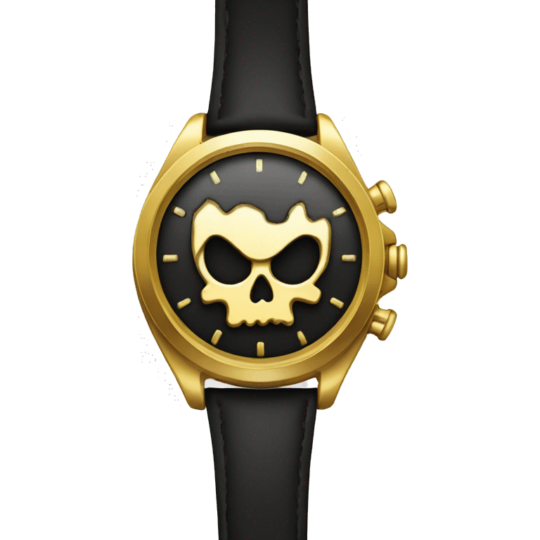 Mad skull thumbs down with gold watch emoji