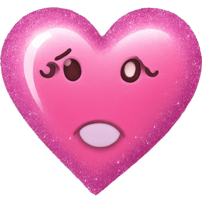 Pink heart with glitter emoji