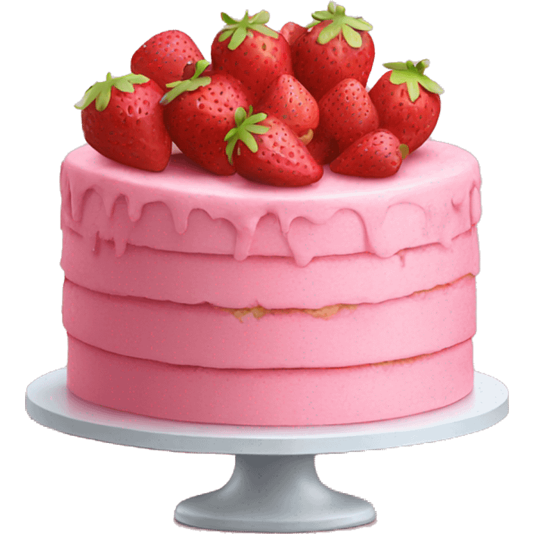 pink cake with strawberries emoji