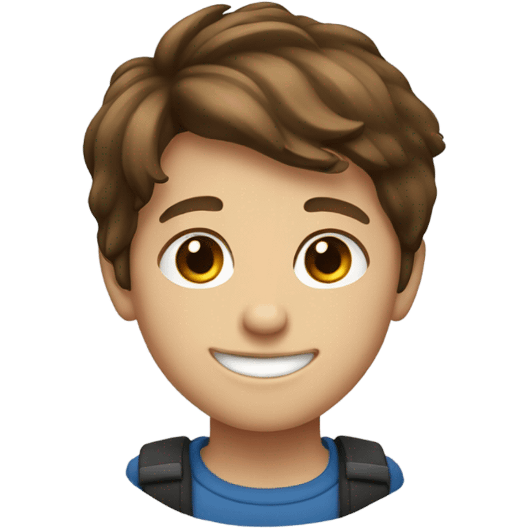 smiling boy portrait with brown hair emoji