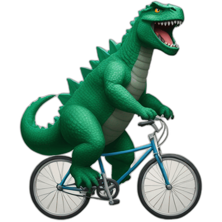 godzilla riding a bicycle emoji