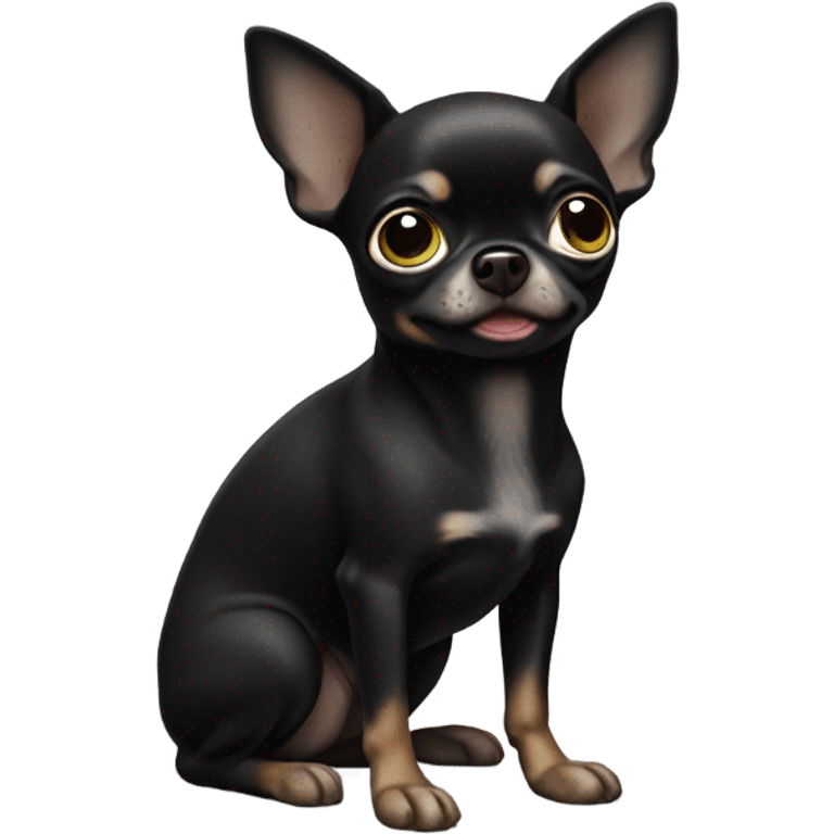 Black Chihuahua pooping emoji