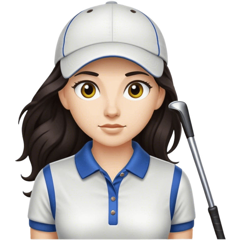 Female golf player with long dark hair emoji