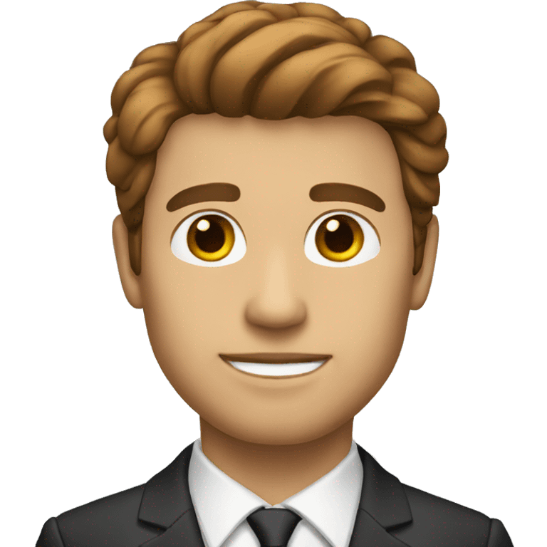 man in suit brown hair emoji