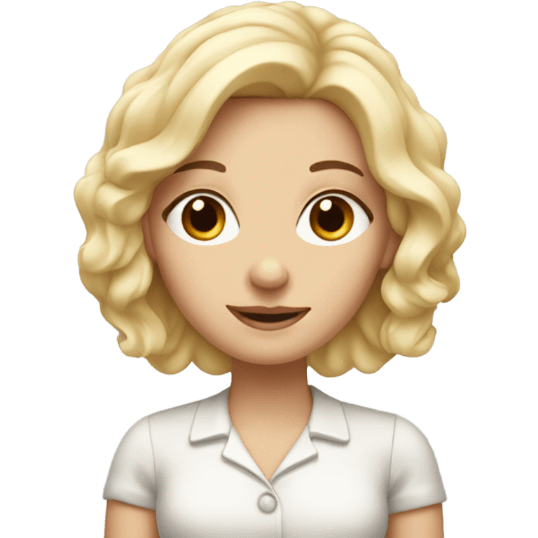 White Blonde girl with pie emoji