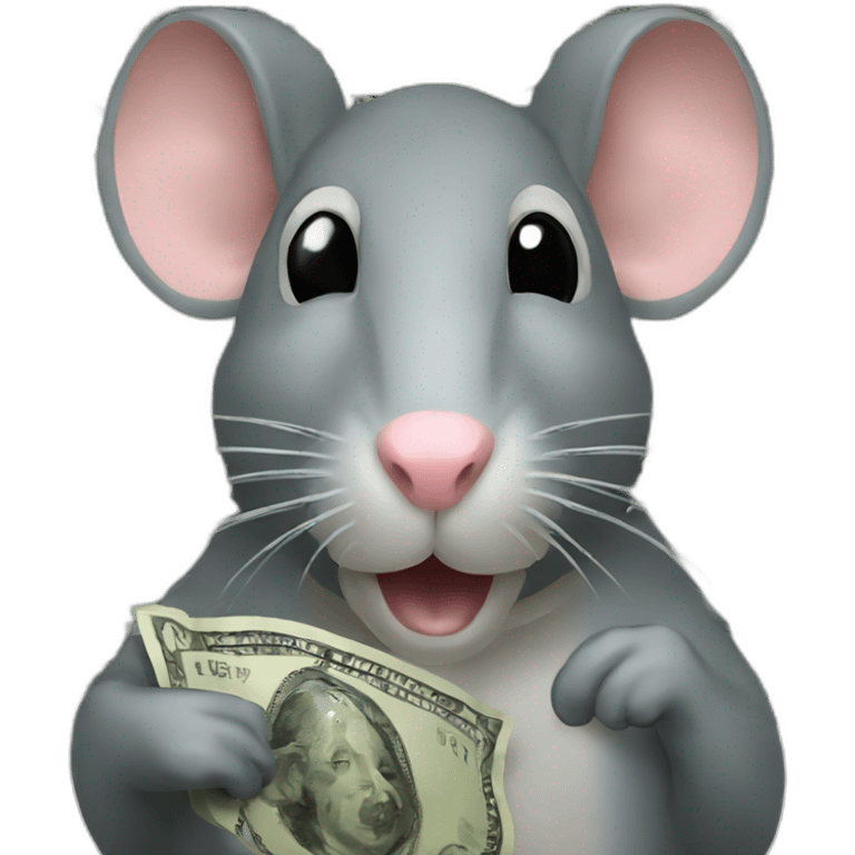 Rat with dollar in the hand emoji