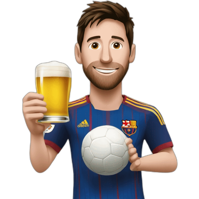 messi qui boit de la bière emoji