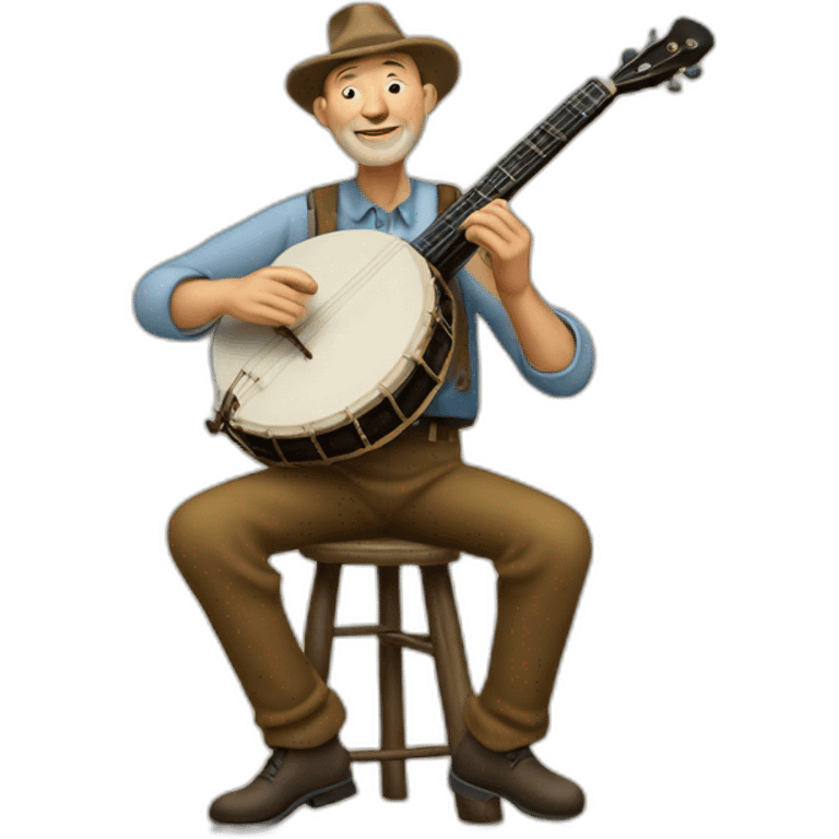 pete seeger playing a banjo 1960 emoji