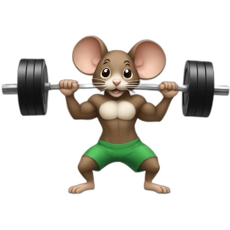 a mouse lifting weights emoji