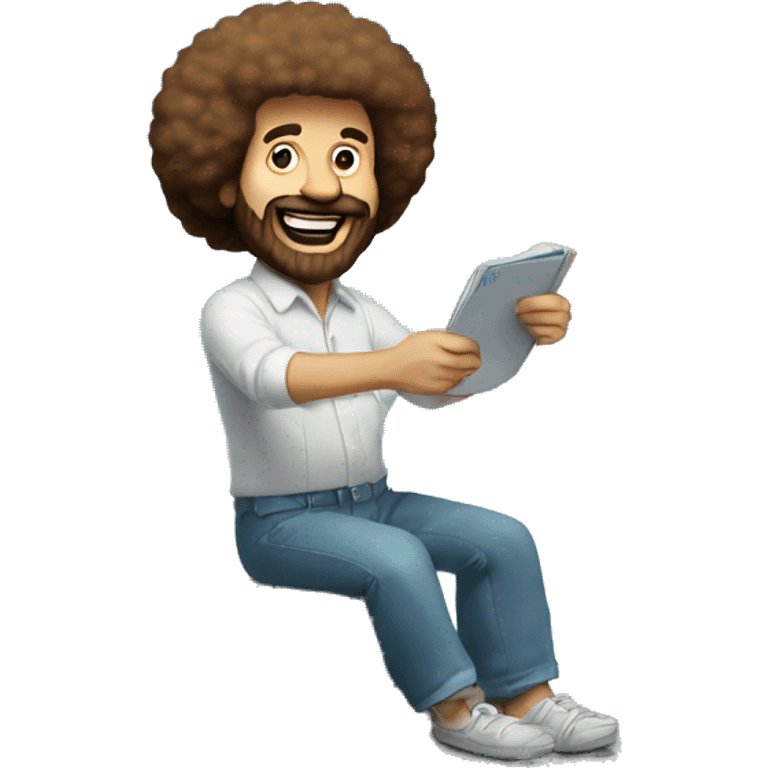 Bob Ross on a diving board emoji