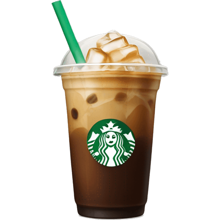 Starbuck ice coffee with ice cubes emoji