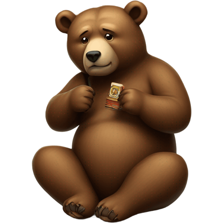 lonely bear smoking cigar emoji