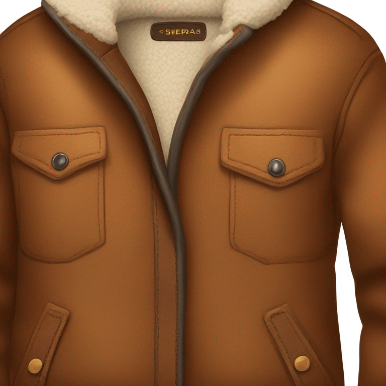 Cozy sherpa jacket with brown-leather binding emoji