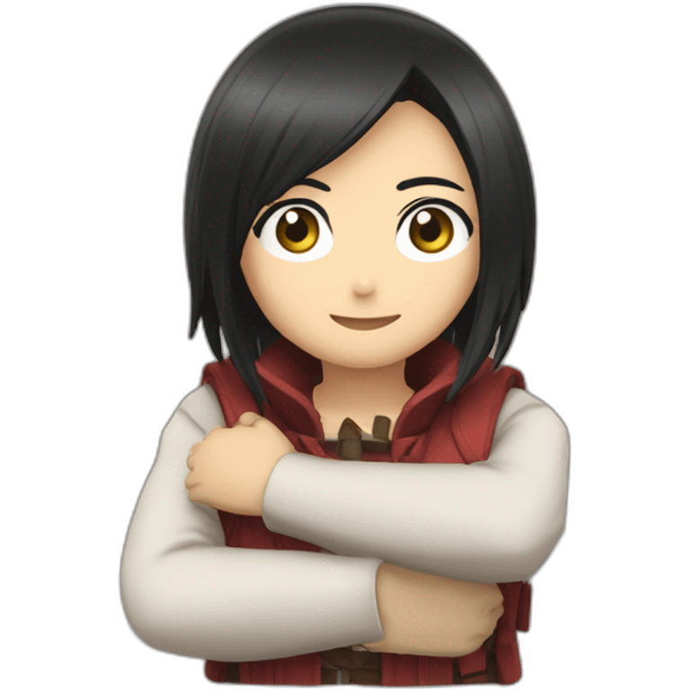 mikasa ackerman hug emoji