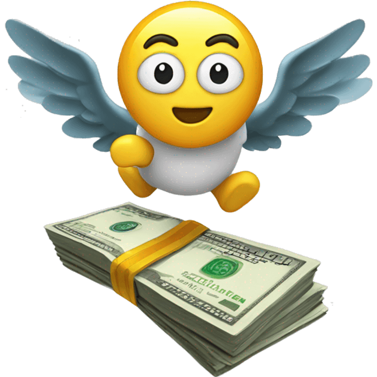 Money with wings flying away emoji