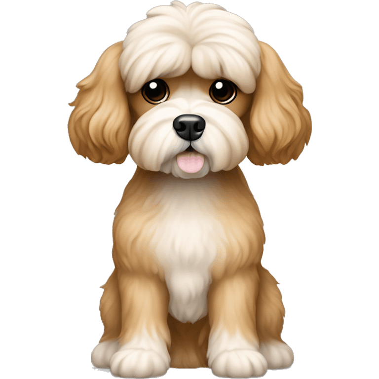 Poodle Shih Tzu mix tan color full body  emoji