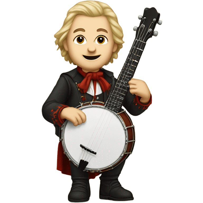 Wolfgang Mozart chibi standing young 5-string banjo emoji