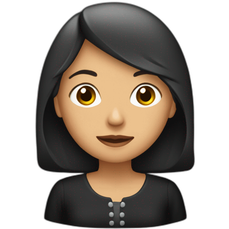 Mujer vieja con capucha y vestido negro emoji