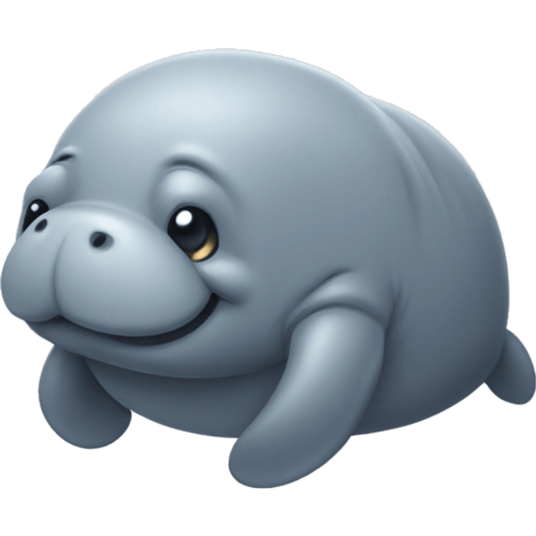 Gray Manatee Winks emoji