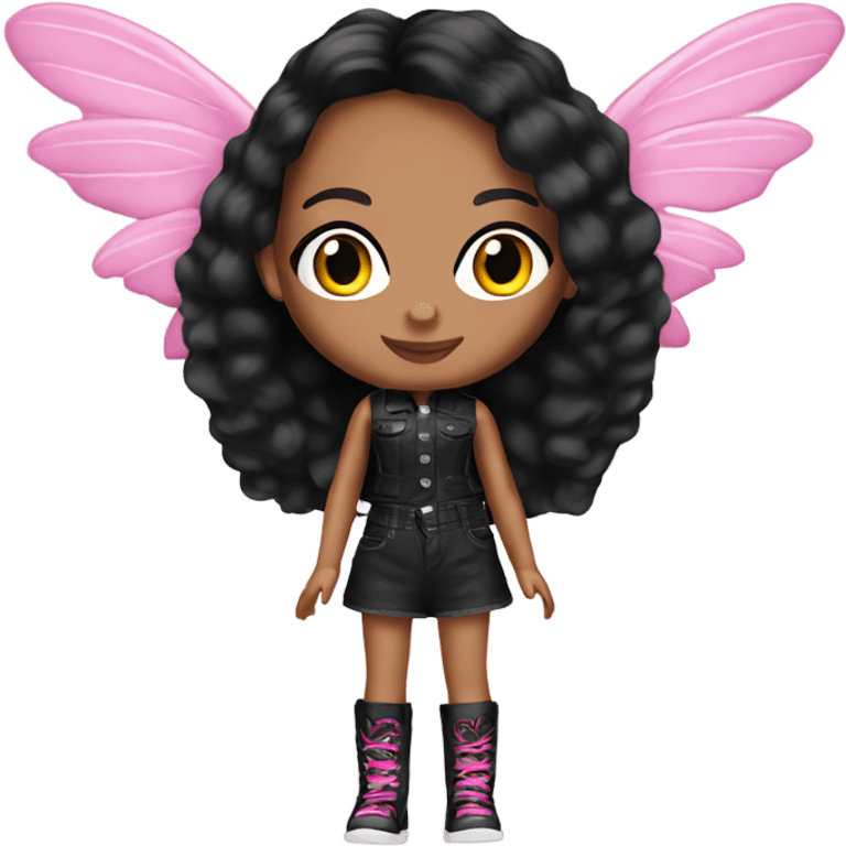 Bratz doll black with pink wings emoji