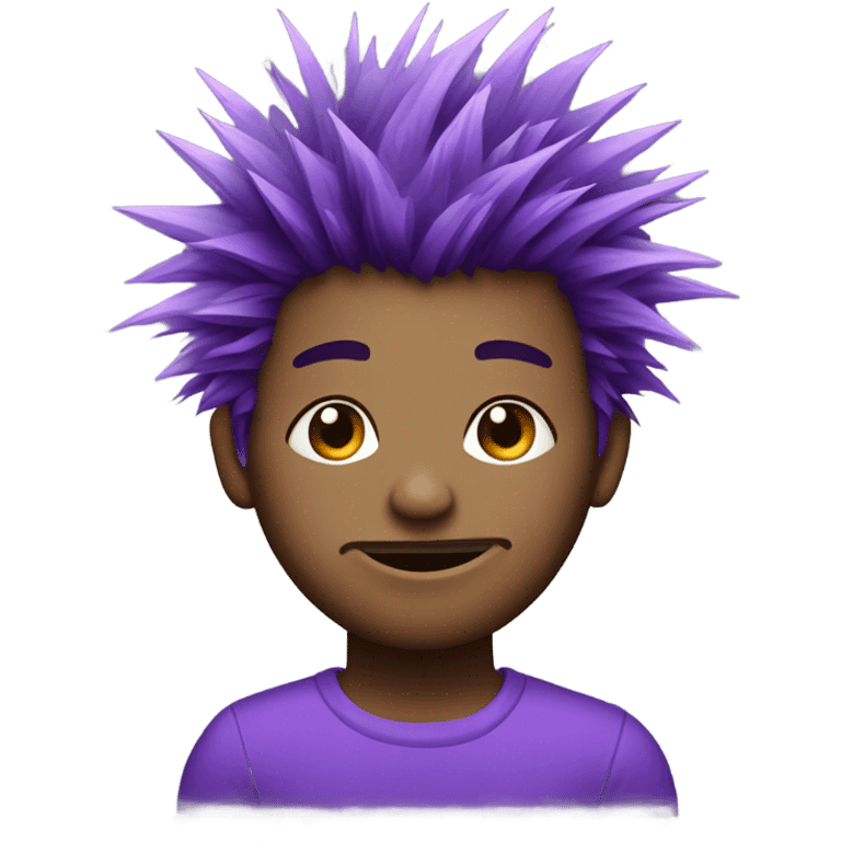 Messy, spiky purple hair emoji emoji