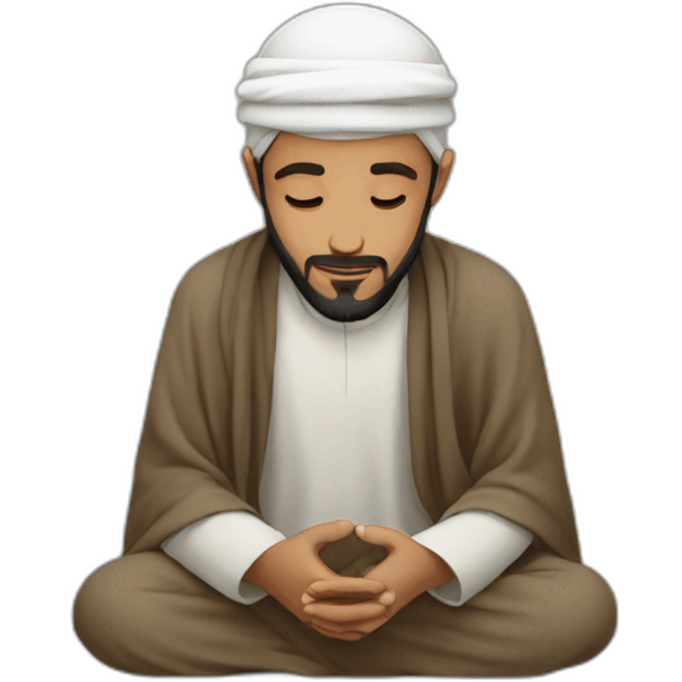 Muslim man Placing his hope in Allah. emoji