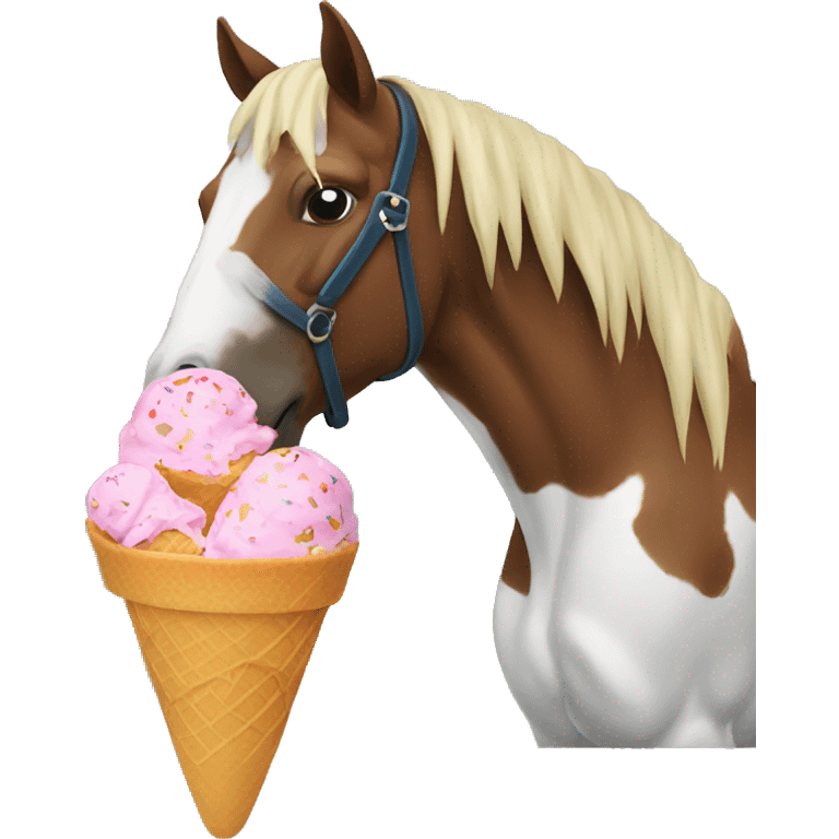 Horse eating ice cream emoji