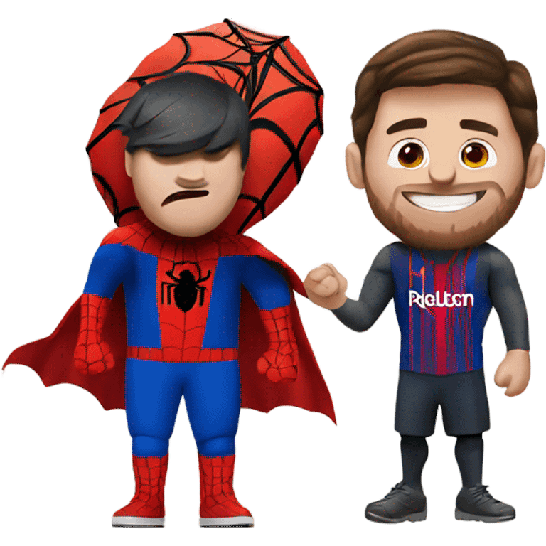 Messi with Spider- man emoji