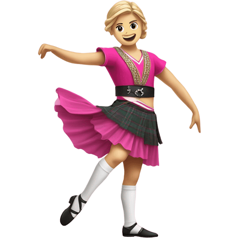 highland dancer in pink emoji