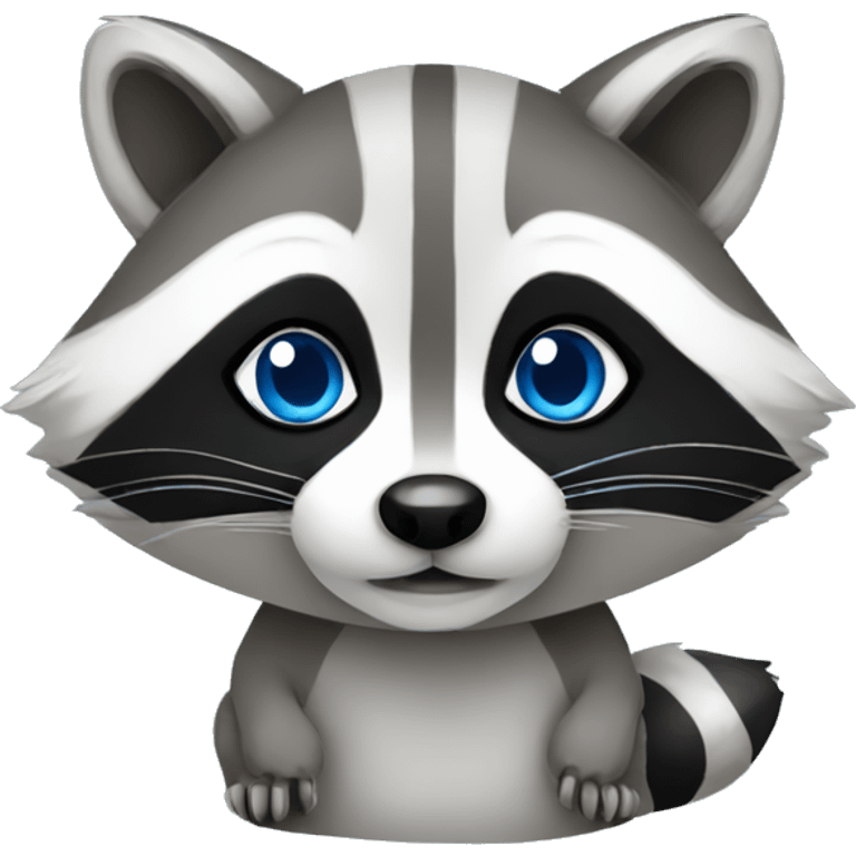 Cute raccoon with blue eye emoji