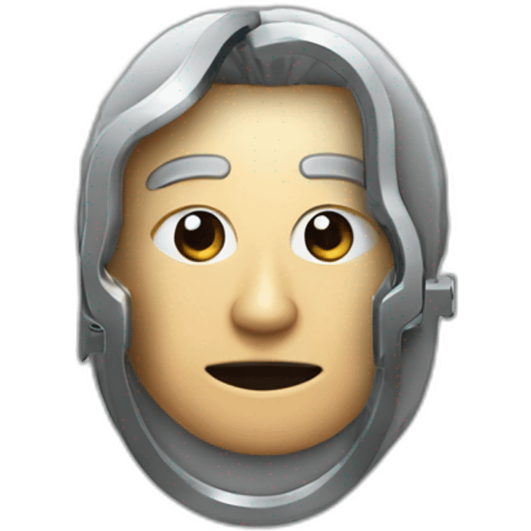 Create an image representation of a biometric lock where Face ID is utilized as the method for unlocking. emoji