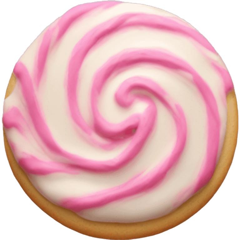 single pink sugar cookie swirled icing emoji