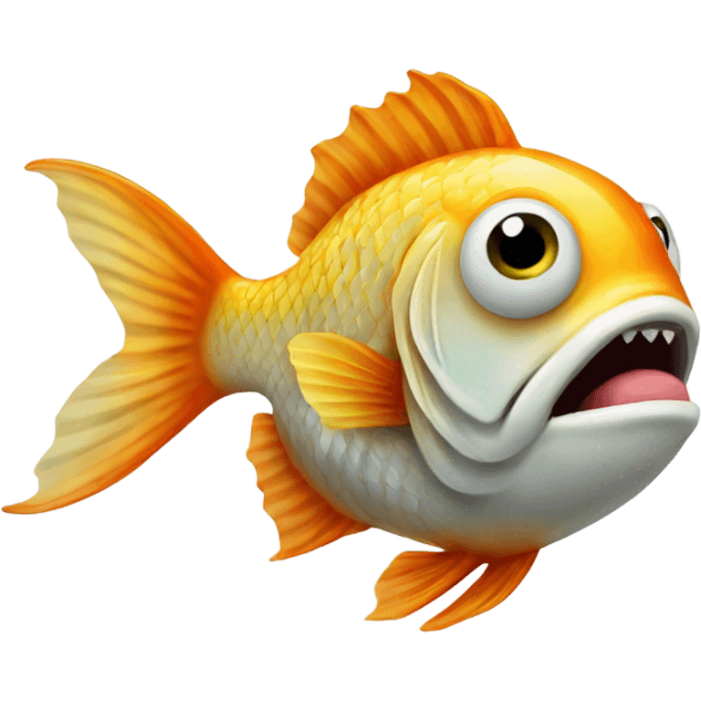 Fish with a quarter in mouth emoji