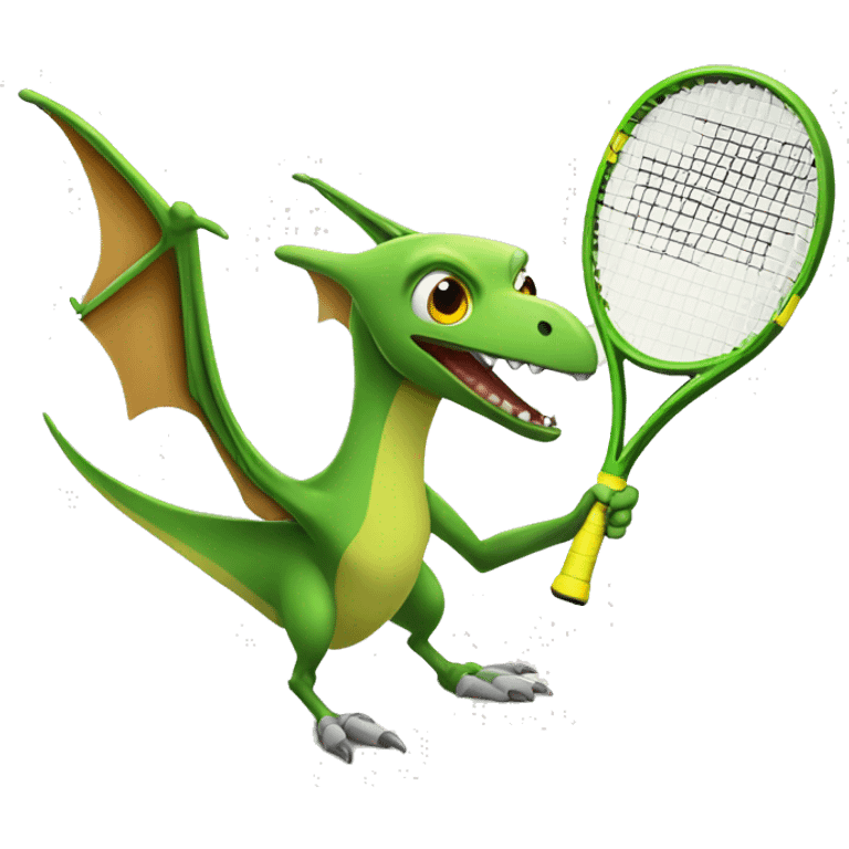 pterodactyl playing tennis emoji