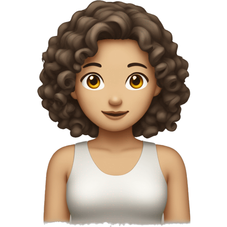 curly brown hair asian girl emoji